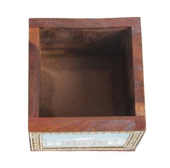 Handcraft Wodden Small Storage Box Brown Coloured Fine Work For Home Use 3