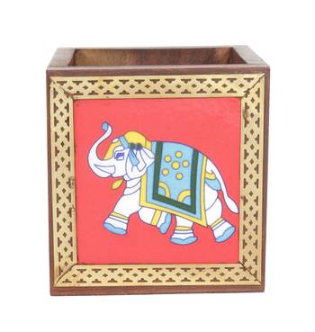 Handcraft Wodden Small Storage Box Brown Coloured Fine Work For Home Use 1