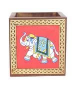 Handcraft Wodden Small Storage Box Brown Coloured Fine Work For Home Use