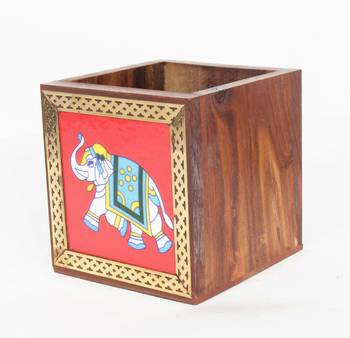 Handcraft Wodden Small Storage Box Brown Coloured Fine Work For Home Use 2