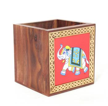 Handcraft Wodden Small Storage Box Brown Coloured Fine Work For Home Use 3