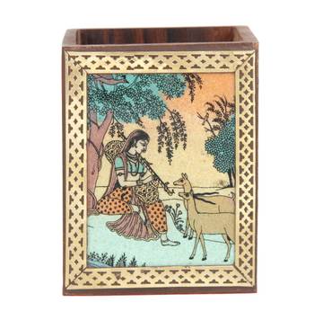 Handcraft Wodden Small Storage Box Brown Coloured Fine Work For Home Use 1