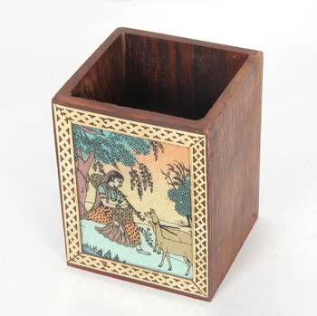 Handcraft Wodden Small Storage Box Brown Coloured Fine Work For Home Use 2