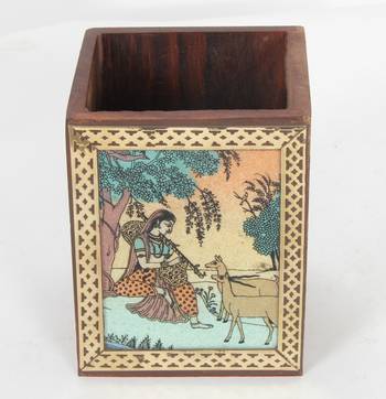 Handcraft Wodden Small Storage Box Brown Coloured Fine Work For Home Use 3