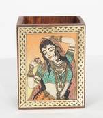 Handcraft Wodden Small Storage Box Brown Coloured Fine Work For Home Use