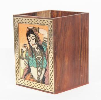 Handcraft Wodden Small Storage Box Brown Coloured Fine Work For Home Use 2