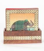 Handcraft Wodden Tea Coaster Brown Coloured Fine Work For Home Use