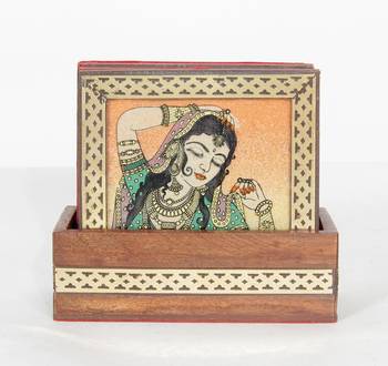 Handcraft Wodden Tea Coaster Brown Coloured Fine Work For Home Use 1