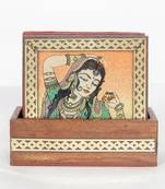 Handcraft Wodden Tea Coaster Brown Coloured Fine Work For Home Use