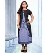 Grey printed crepe kurti
