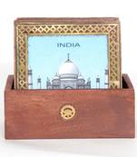 Handcraft Wodden Tea Coaster Brown Coloured Fine Work For Home Use