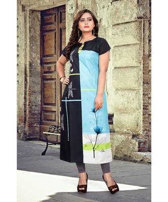 Multicolor Printed Crepe Kurti 2