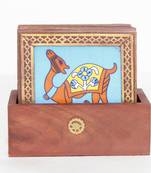Handcraft Wodden Tea Coaster Brown Coloured Fine Work For Home Use