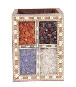 Handcraft Wodden Small Storage Box Brown Coloured Fine Work For Home Use