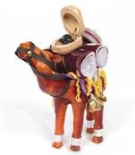 Handcraft Wodden Brown Camel With Leather Covered For Home Decor