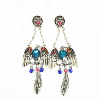 Silver Oxidized Afghani Tribal Dangle Light Weight Earrings For Women And Girls 2