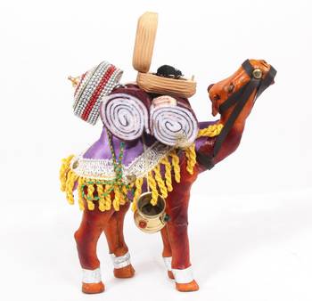 Handcraft Wodden Brown Camel With Leather Covered For Home Decor 4