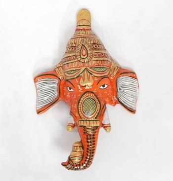 Handcraft Lord Ganesha Orange Coloured For Home Decor 1