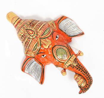Handcraft Lord Ganesha Orange Coloured For Home Decor 2