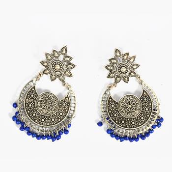 Silver Oxidized Afghani Tribal Dangle Light Weight Earrings For Women And Girls 2