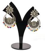 Silver Oxidized Afghani Tribal Dangle Light Weight Earrings For Women And Girls
