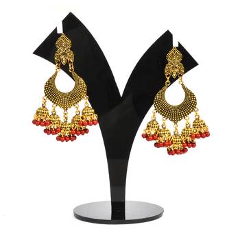 Silver Oxidized Afghani Tribal Dangle Light Weight Jhumki Earrings For Women And Girls 1