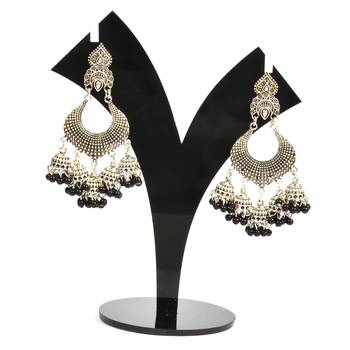 Silver Oxidized Afghani Tribal Dangle Light Weight Jhumki Earrings For Women And Girls 1