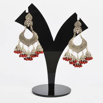 Silver Oxidized Afghani Tribal Dangle Light Weight Jhumki Earrings For Women And Girls 1