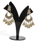 Silver Oxidized Afghani Tribal Dangle Light Weight Jhumki Earrings For Women And Girls