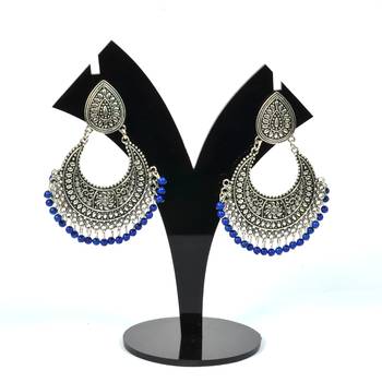 Silver Oxidized Afghani Tribal Dangle Light Weight Earrings For Women And Girls 1