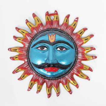 Handcraft Sun Face Showpiece Blue Coloured For Home Decor 1