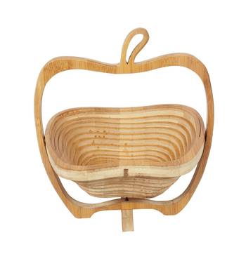Handcraft Wodden Fruit Basket Amber Coloured For Home Use 1