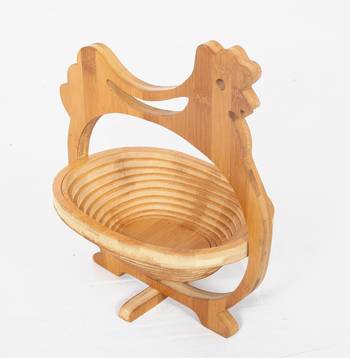 Handcraft Wodden Fruit Basket Amber Coloured For Home Use 2