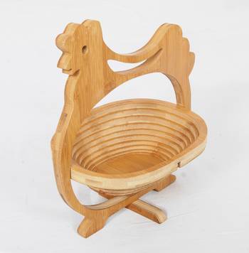Handcraft Wodden Fruit Basket Amber Coloured For Home Use 3