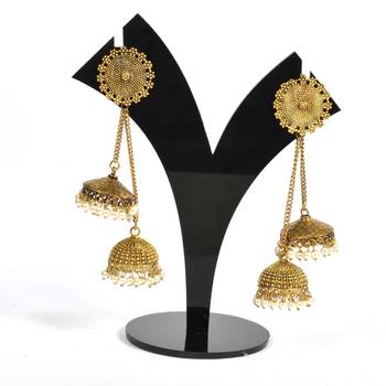 Silver Oxidized Afghani Tribal Dangle Light Weight Jhumki Earrings For Women And Girls 1