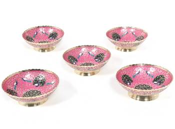 Handcraft Brass Boul Pink Coloured For Home Decor 1