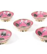 Handcraft Brass Boul Pink Coloured For Home Decor