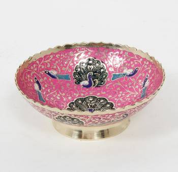 Handcraft Brass Boul Pink Coloured For Home Decor 2