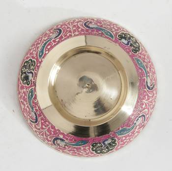 Handcraft Brass Boul Pink Coloured For Home Decor 4