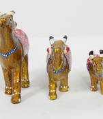 Handcraft Cow Statue Antique Showpiece Golden Coloured For Home Decor