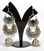 Silver Oxidized Afghani Tribal Mirror Dangle Light Weight Earrings For Women And Girls