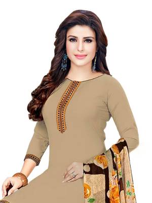 Brown Printed Crepe Salwar Unstitched 3