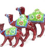 Handcraft Camel Statue Antique Fine Work Maroon Coloured For Home Decor