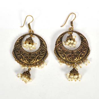 Silver Oxidized Afghani Tribal Dangle Light Weight Jhumki Earrings For Women And Girls 2