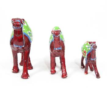 Handcraft Camel Statue Antique Fine Work Maroon Coloured For Home Decor 3