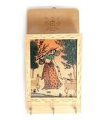 Handcraft Wooden Key Holder Antique Fine Work Amber Coloured For Home Decor