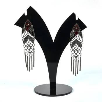 Silver Oxidized Afghani Tribal Dangle Light Weight Earrings For Women And Girls 1