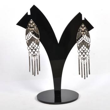 Silver Oxidized Afghani Tribal Dangle Light Weight Earrings For Women And Girls 1