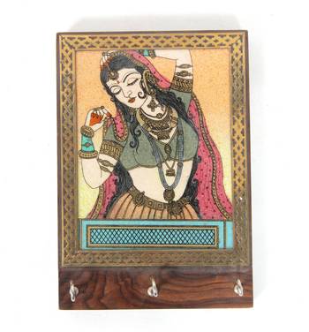 Handcraft Wooden Key Holder Antique Fine Work Brown Coloured For Home Decor 1