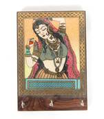 Handcraft Wooden Key Holder Antique Fine Work Brown Coloured For Home Decor